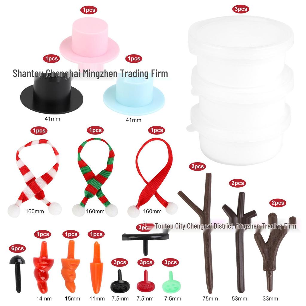 Smiling Snowman & Snowball Clay Ornament Kit for Parent-Child Christmas Crafting