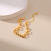 18K Gold-Plated Color-Preserving Geometric Round Bracelet for Women Fashion Metallic O-Shaped Chain Thick Chain Bracelet Jewelry