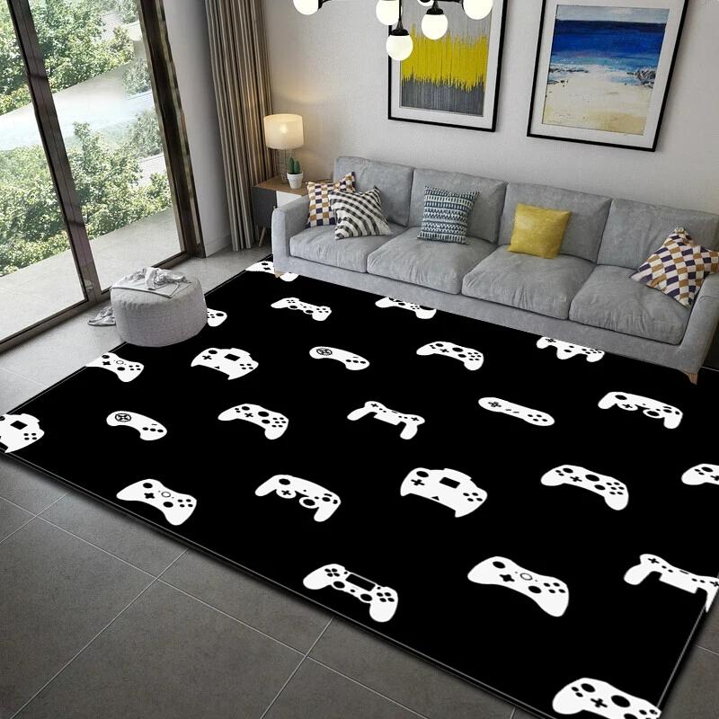 3D Print Gamer Carpet Controller Pattern Living Room Non-Slip Home Entrance Carpet Door Mats Bedroom Bathroom Kitchen Floor Rug