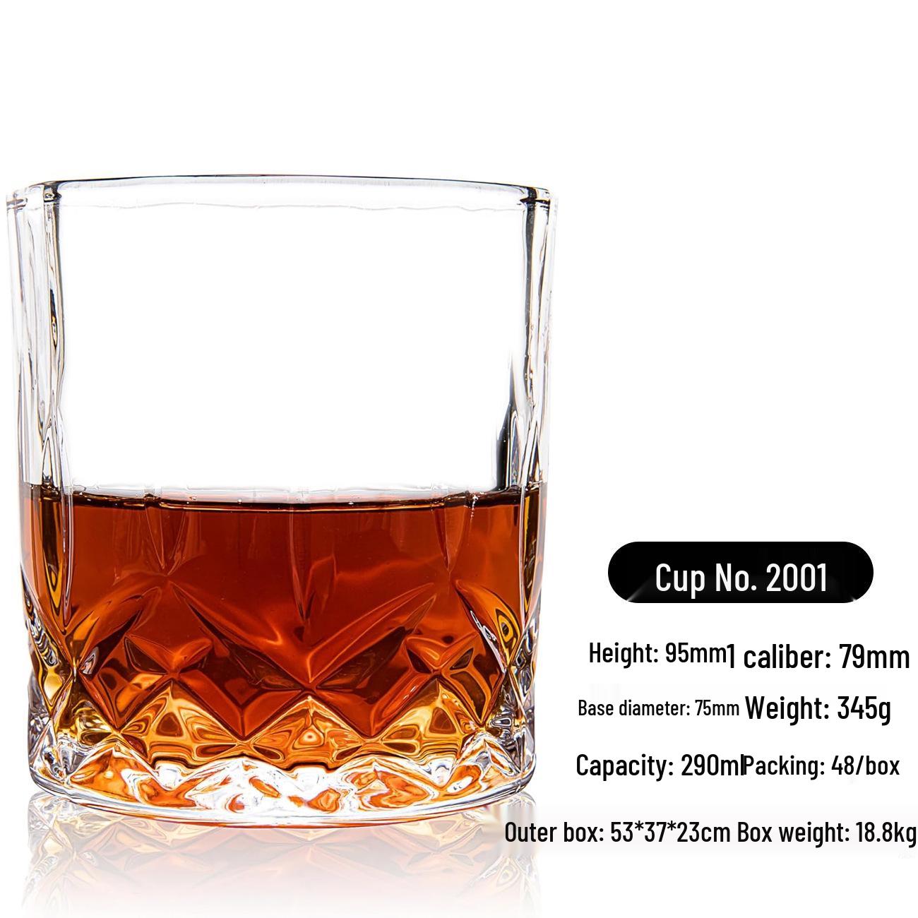 Crystal Glass Whiskey Bar Set with Wooden Decanter & Glasses