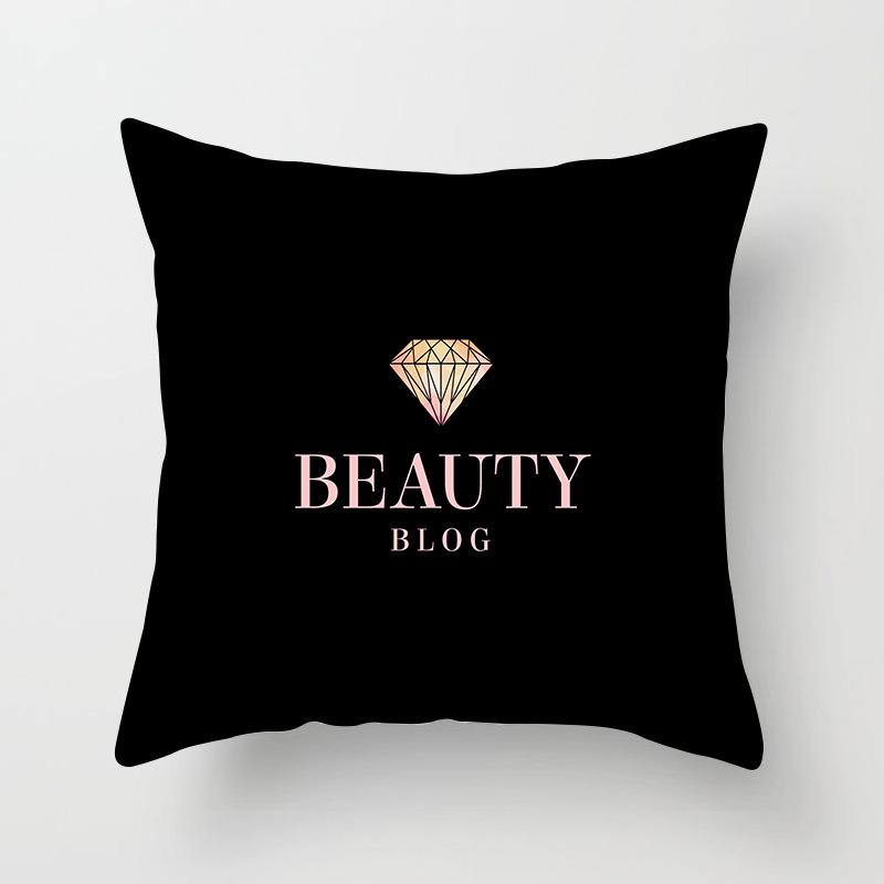 Nordic Black Letter Pillow Cushion Cover Living Room Sofa Car Pillow Cover Home Furnishings