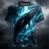 Summer Men's 3D Animal Print Crew Neck T-shirt