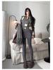 Petite Elegant High-Waisted Grey Wool Blend A-Line Mini Skirt for Women - Slimming Autumn/Winter 2026 Style