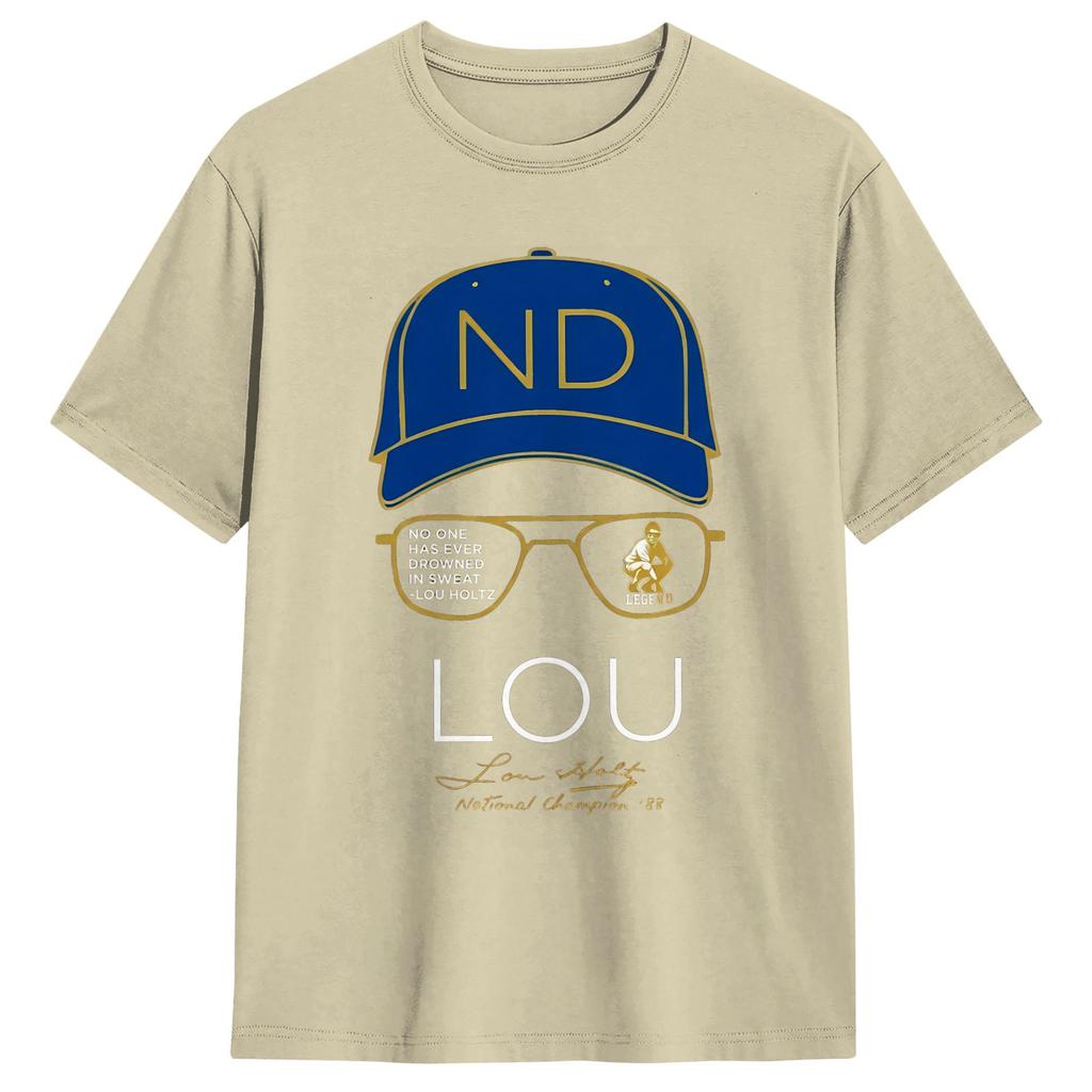 Lou Holtz ND TShirts for Unisex Funny Cotton Tees Round Neck Short Sleeve T Shirt 4XL 5XL 6XL Clothing
