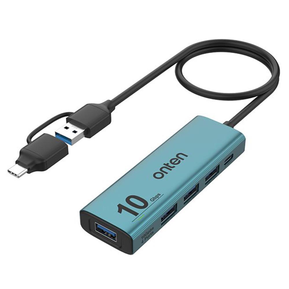ONTEN UCA611+ 10G USB-A/USB-C to USB-A Converter 4 Port USB 3.2 Gen2 Hub with Charging Function
