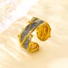 Geometric 18K Stainless Steel Adjustable Ring for Women