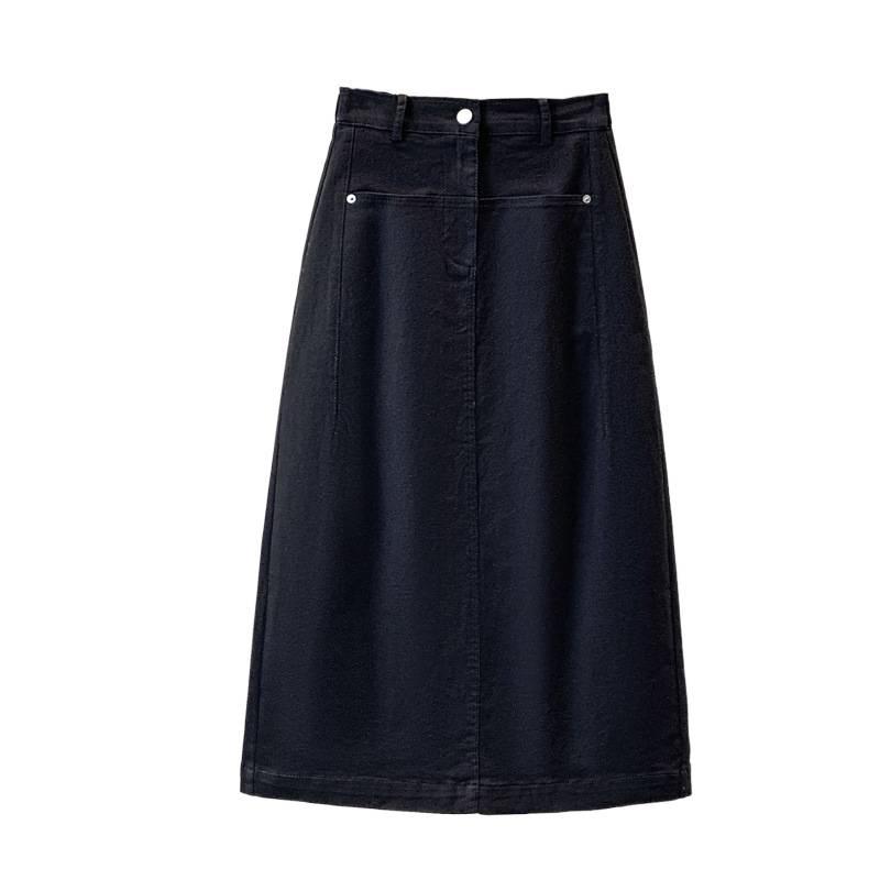 Spring-Summer Plus Size High Waist Denim Skirt - Versatile, Slimming, Elastic Fit