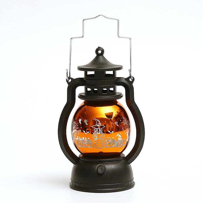 2025 Halloween Led Pumpkin Light Mini Plastic Retro Oil Lamp Battery-Operated Lantern Decor For Indoor Outdoor Spooky Atmosphere