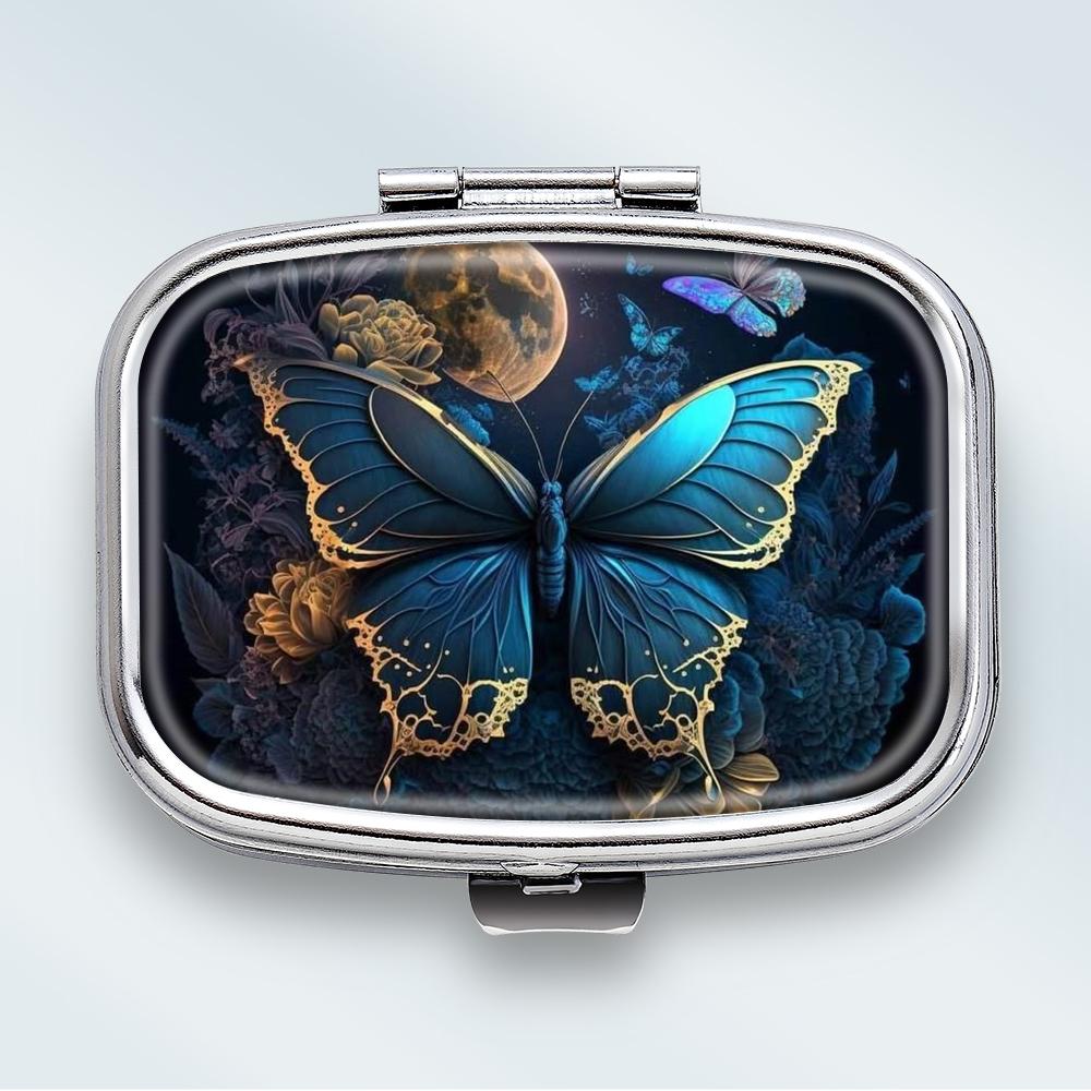 

Mini Metal Jewelry Box, 2 Grids Portable Storage Case, Travel Small Organizer for Earrings and Tiny Items різнокольоровий