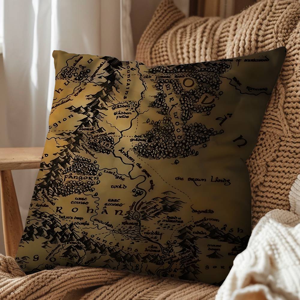 Ancient movie Lord of the Rings Pillow Case Pillow Case Living Room Sofa Cushion Cover Suitable For Home Bedroom Room Decoration