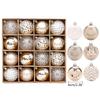 Pack of 16 Champagne Gold White Christmas Tree Traditional Pendant Ornaments