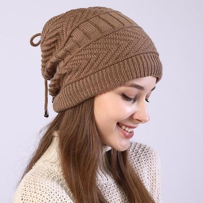 Winter Baotou Hat Plush Knitted Women's Pullover Hat Neck Sweater Knitted Woolen Moon Wind Proof Ear Cap