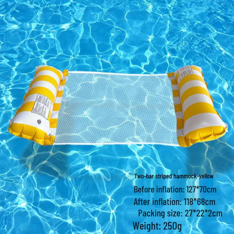 Foldable Striped Inflatable Pool Float Hammock Recliner