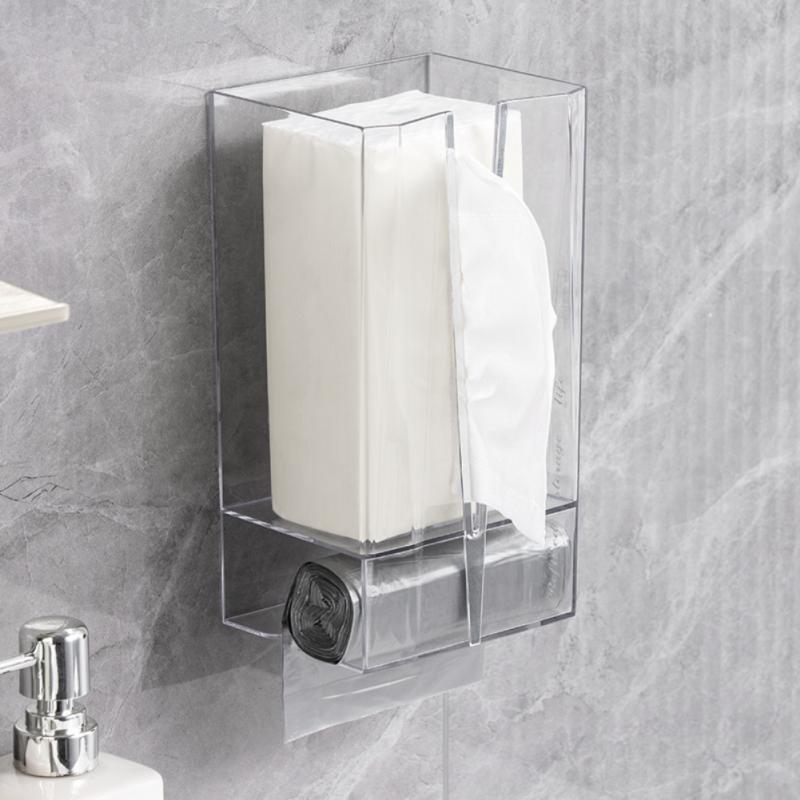 Wall Mounted Tissue Box Adhesive Tissue Shelf Napkin Holder Dispenser Rack Nordic Kitchen Home Space-saving Shelf Tissue Holder