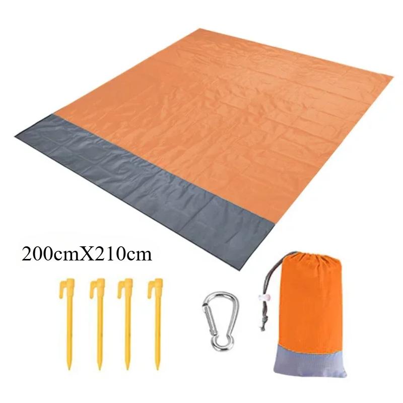 200x210cm Waterproof Pocket Beach Mat Folding Camping Sand Free Blanket Mattress Portable Lightweight Mat Outdoor Picnic Mat