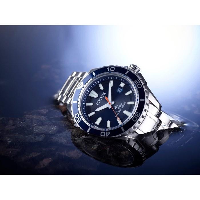Citizen Mens BN0191-55L Eco-Drive Watch Silver Blue Dial