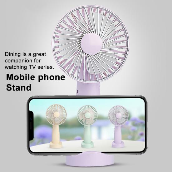 Mini Desk Fan Phone Holder 180 Degrees Adjustable USB Rechargeable Summer Handheld Cooling Fan Portable Mini Personal Fan with Base