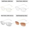 Fashion Square Sunglasses Metal Frame Pink Lens Uv Protection For Party And Stage Performance