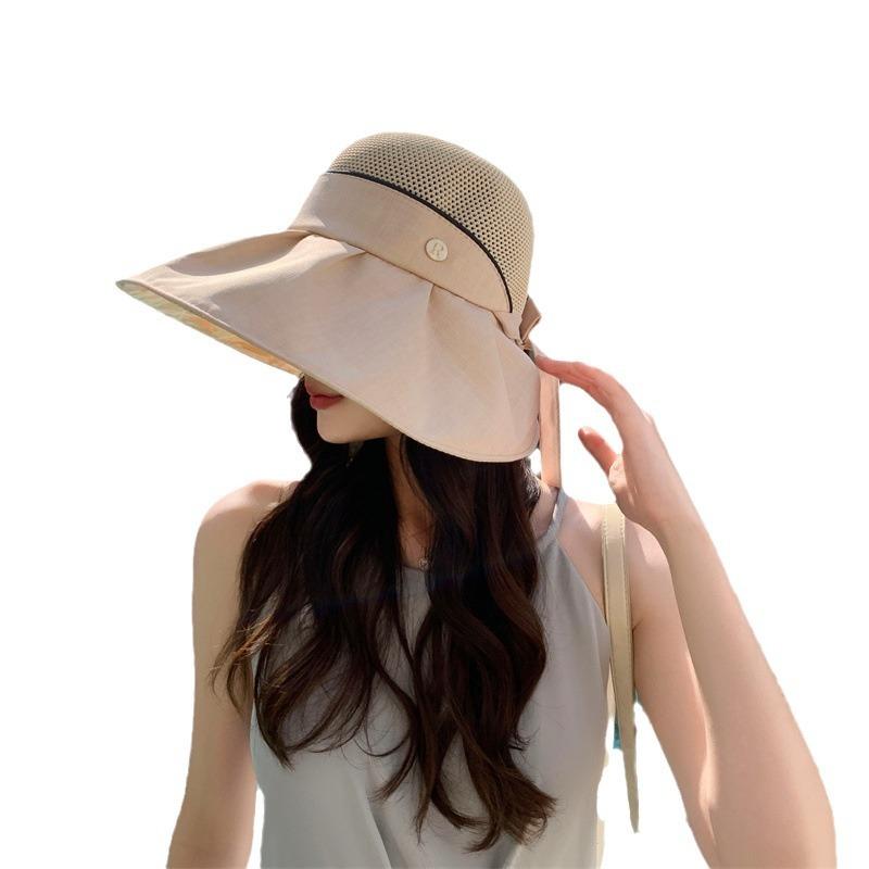 Extended brim sun protection hat women's new summer UV protection vinyl fashion sun hat outdoor sun hat