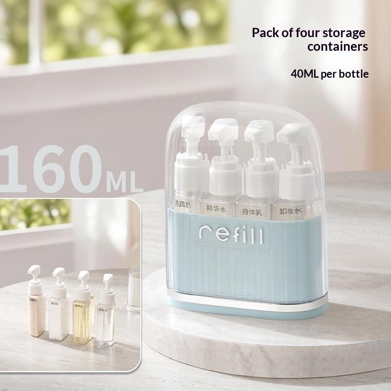 2/4-In-1 Travel Liquid Dispenser Split Bottle System Shampoo Lotion Shower Gel Soap Sub-Bottles Press Container For Easy Packing