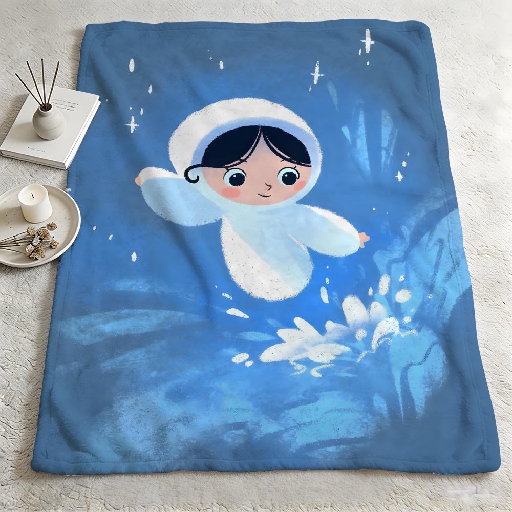 movie S-Song Of The Sea-a Throw Warm Soft Flannel Blanket, Multi-use for Sofa Bed Camping Travel Nap 75cmx90cm