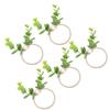10pcs Plant Rope Wood Bead Napkin Rings Simulation Miniature Napkin Rings Holder for Doll House and