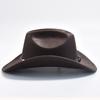 Faux Leather Western Cowboy Hat For Women Men Vintage Gentleman Cowgirl Jazz Hat Sombrero Hombre