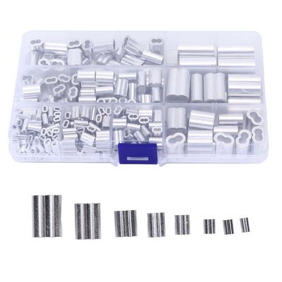 Set 250 Buc. Ferulă Cablu Aluminiu 8 Orificii Dublu Tub Buclă de Sertizare Cablu Sârmă Kit Manșon pentru RV Industria Feroviară