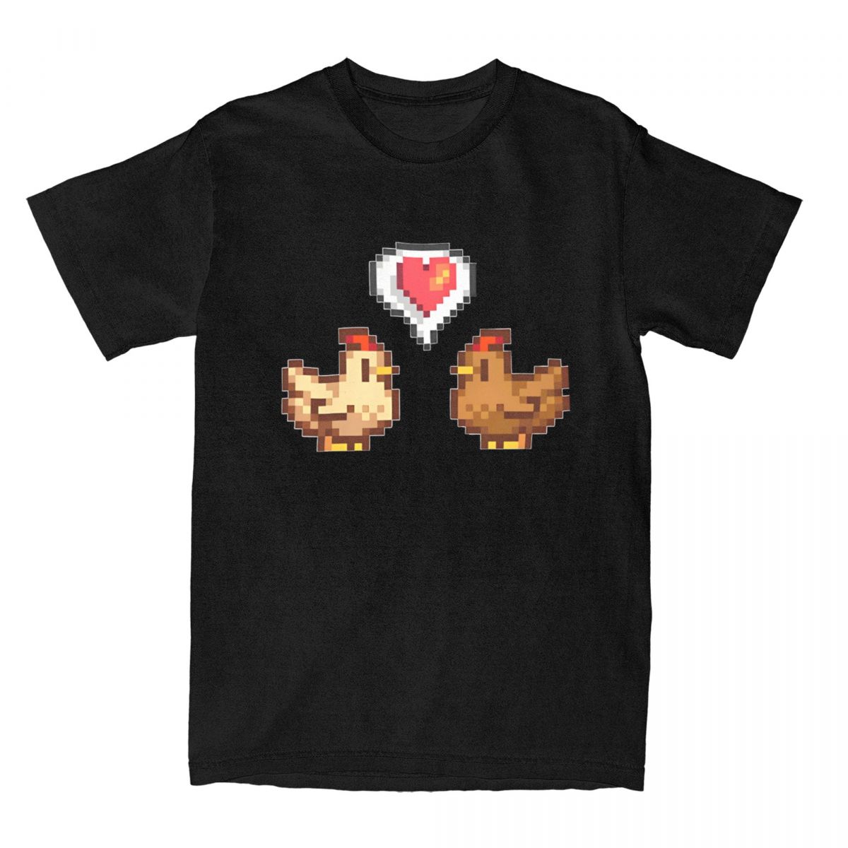 

Чоловіча футболка Stardew Valley Chicken Love Футболки Хіп-хоп Звичайний принт Графічні Пляжні Футболки Вінтажні Бавовняні Топи Плюс L чорний