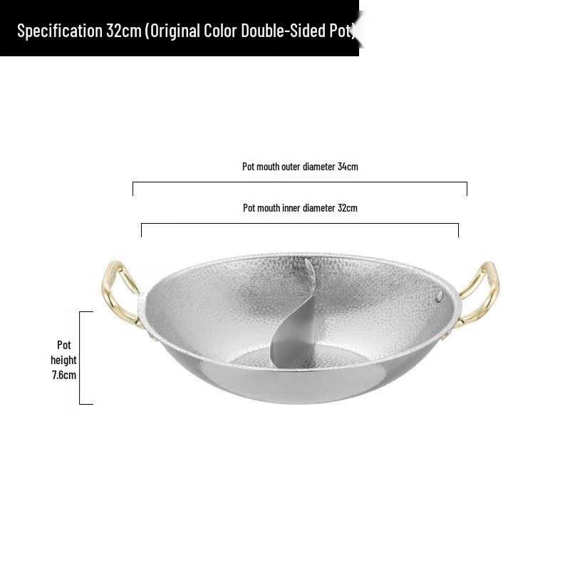 Yuzhuxun 32cm Stainless Steel Divided Hot Pot