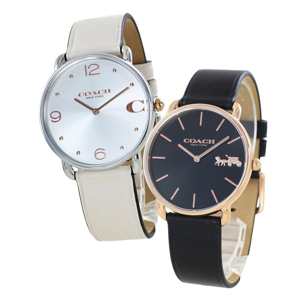 

Пара годинників Коробка для зберігання годинників Elliott Same Size Pair Watch Unisex Slim Thin Leather Strap Ivory Black 1450420014504381 ​​[Coach] Mens Women [Item]