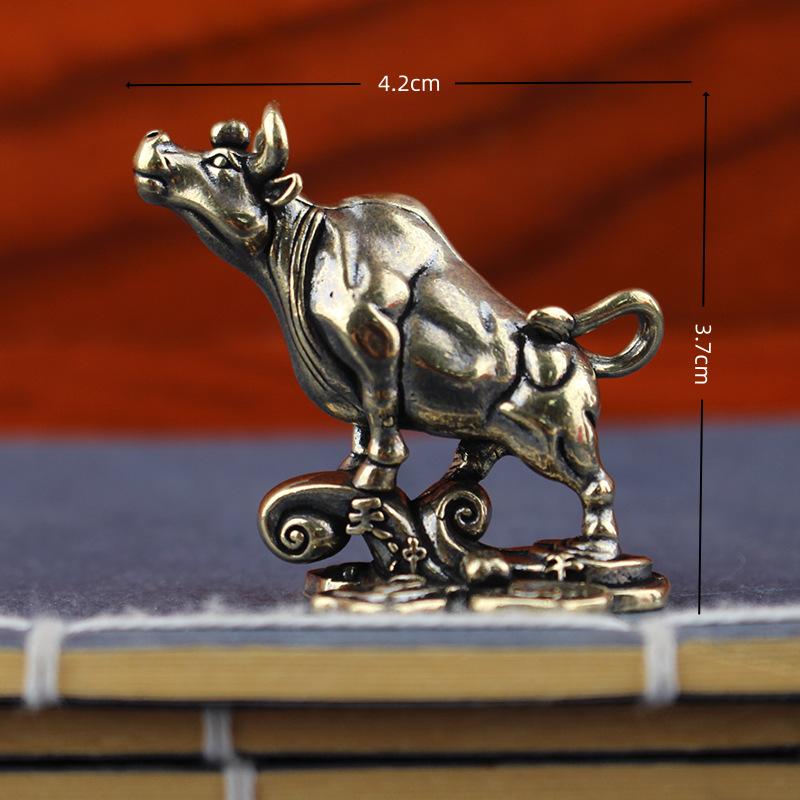 XH Бык Ревущий Ретро Фигурка Декор для Дома Дух Корриды Взлетающий Латунный Бык Уолл-Стрит Аксессуары для Корриды Медный Бык Декор