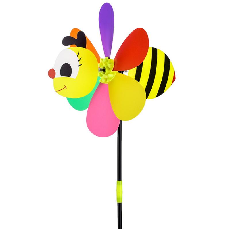 Six Colors Three-dimensional Windmill Cartoon Children Toys Home Garden Decoration Wind Spinner Whirligig Yard Decor