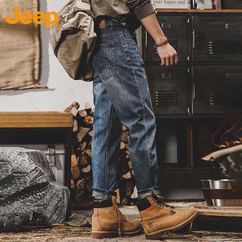 Jeep Men's Loose Straight Fit Jeans