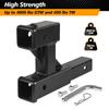 Double Dual Hitch Extension With Bolt Nut Kit Fits For 2" Extender To 10" Max Length Adjust 7-1/2 Inch Riser or Drop 4,000 Lbs
