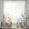 Vintage Watercolor Herb Modern Curtain For Living Room Transparent Tulle Curtains Window Sheer For The Bedroom Accessories Decor