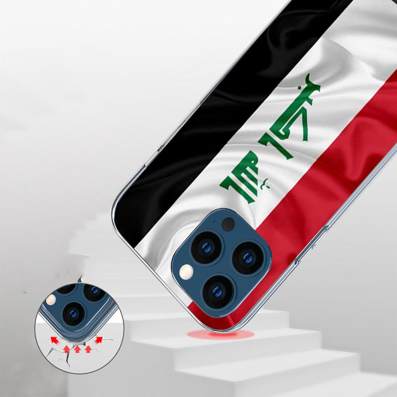 Iraqi Iraq National Flag Cover Phone Case For iPhone 16 17 Air 15 14 Pro Max 16E Phone Case 13 Mini 12 11 7 SE 8 Print Pattern F