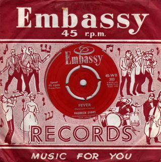 

7-дюймовая пластинка MAUREEN EVANS - Fever 45WB303 Embassy 1958 UK Поп Б/У