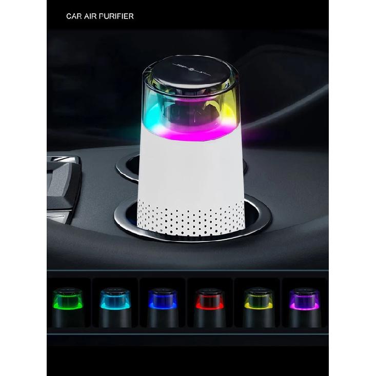 Negative Ion Air Purifier HEPA Filter Small Removal Air Freshener Usb Electrical Appliances with Led Lights for Cars Home