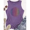 Elegant Vest for Women Gradient Rainbow Mandala Pattern Printed Casual Loose Summer Vest Fashionable Bohemian-style Tops for Commuting, Vacation, and