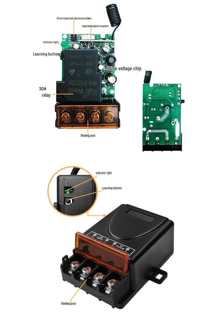 220V Wireless Remote Switch for Motor/Pump - No Wiring Needed