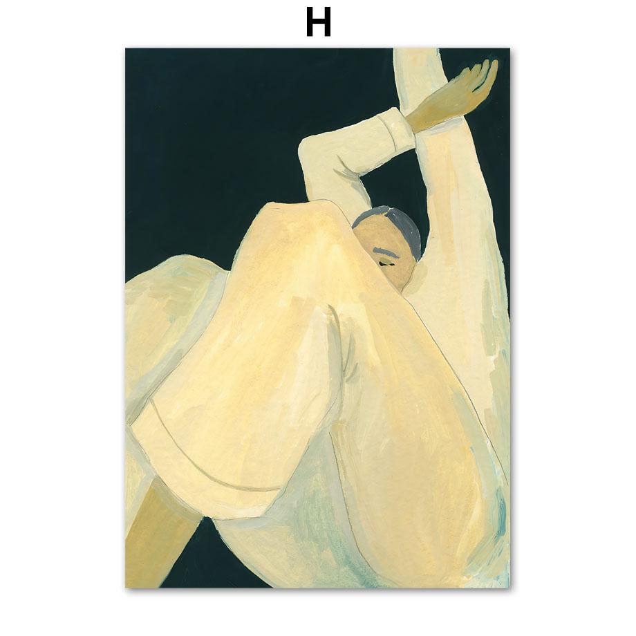 Skirt Girl Line Ginkgo Biloba Color Block Nordic Posters And Prints Wall Art Canvas Painting Wall Pictures For Living Room Decor