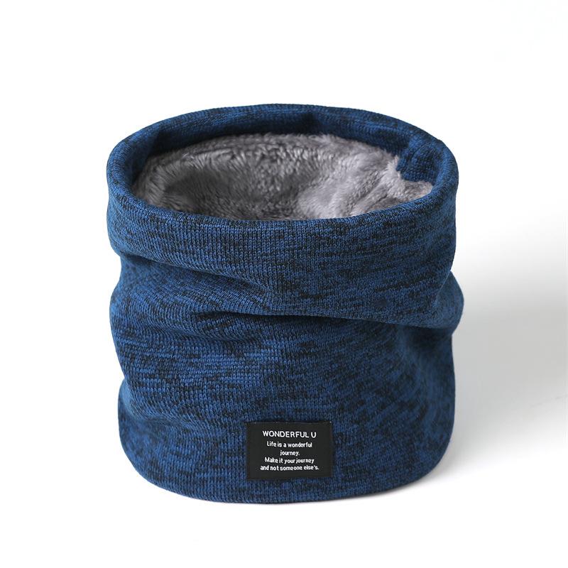 Men's Knitted Velvet Neck Cover Winter Warmth Protection Scarf Women's High Yarn New Versatile Korean Edition