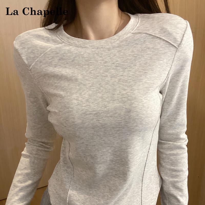 La Chapelle Women s Round Neck Long Sleeve Slim Fit Base Layer Top M