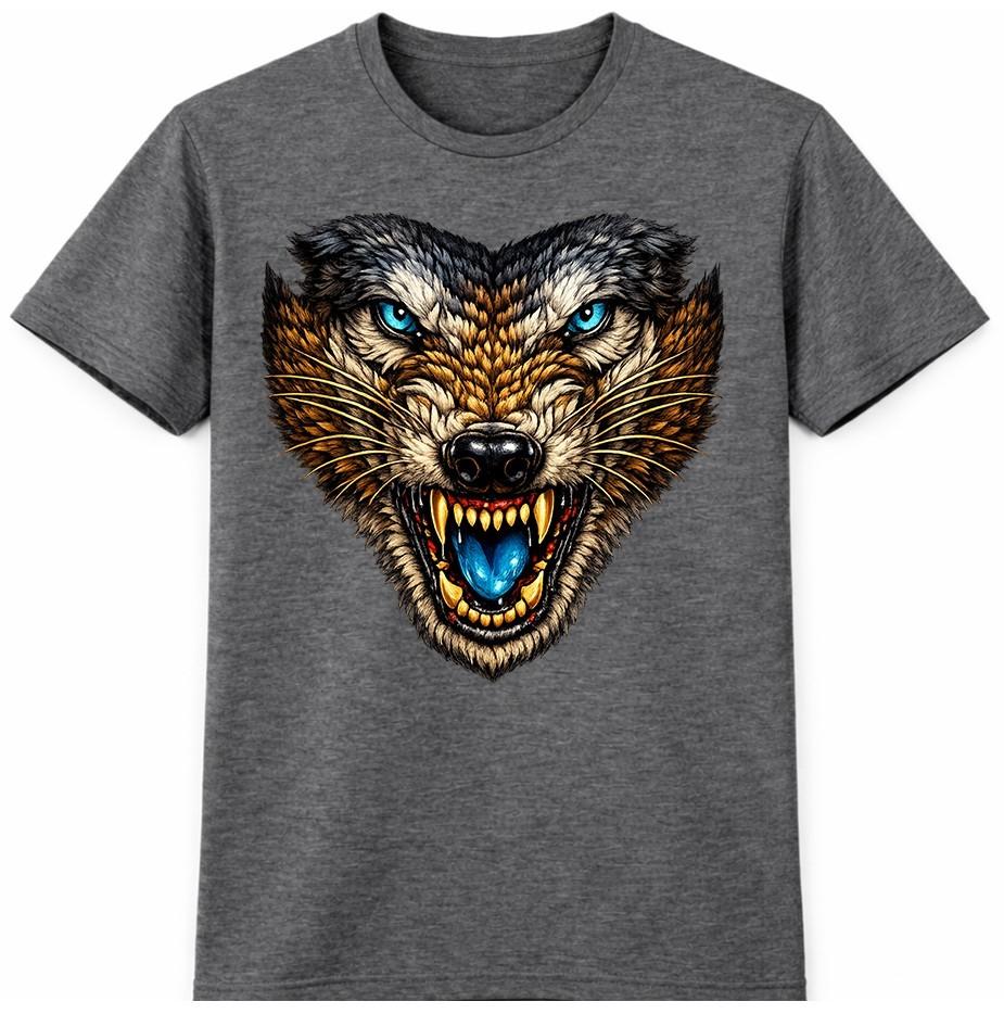 Wolf Head T Shirt Fierce Wild Animal Predator Gothic Graphic Tee Unisexs Unisexs