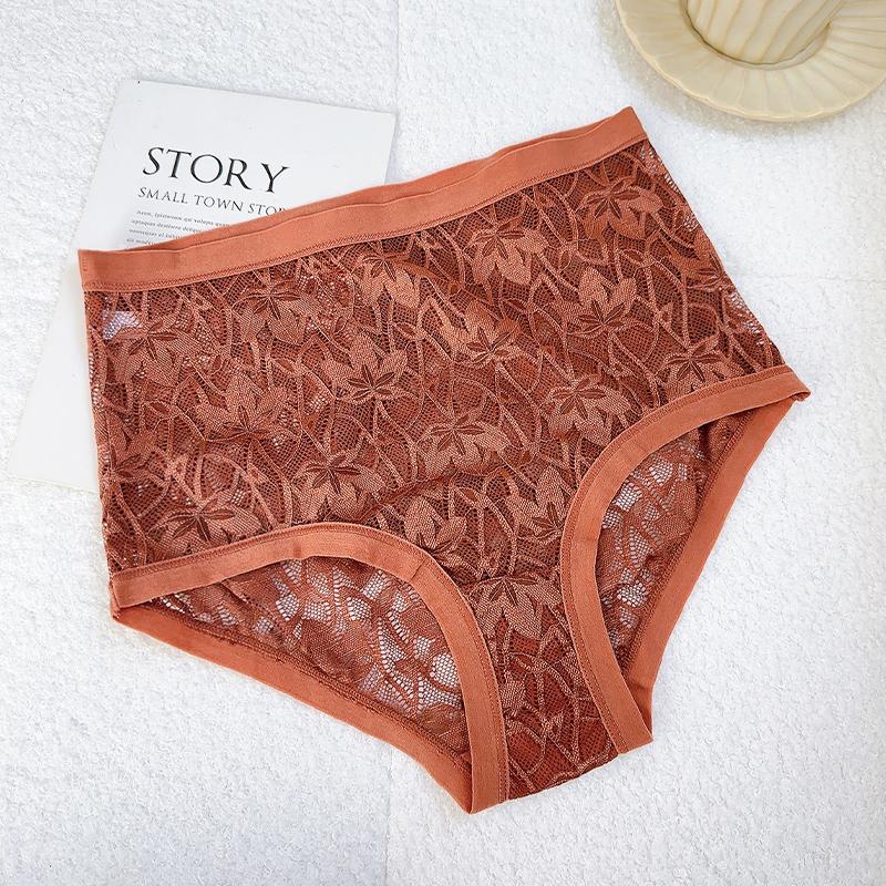FINETOO 1Pc Summer Sexy Ultra-thin Lace Perspective Panties Women High Waist Lace Floral Underwear Female Breathable Intimates Lingerie