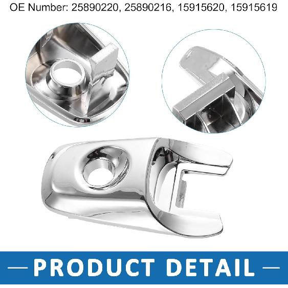 Front Left Exterior Door Handle Lock Cover Cap Replacement for Lincoln MKX 2011-15 Plastic Chrome Tone