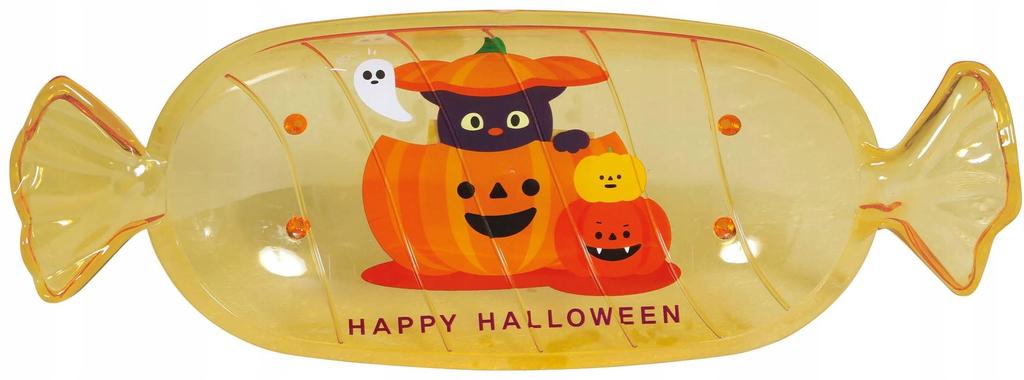 Plastikowa Pomarańczowa Tacka Patera Miska Cukierek Happy Halloween 13X13Cm
