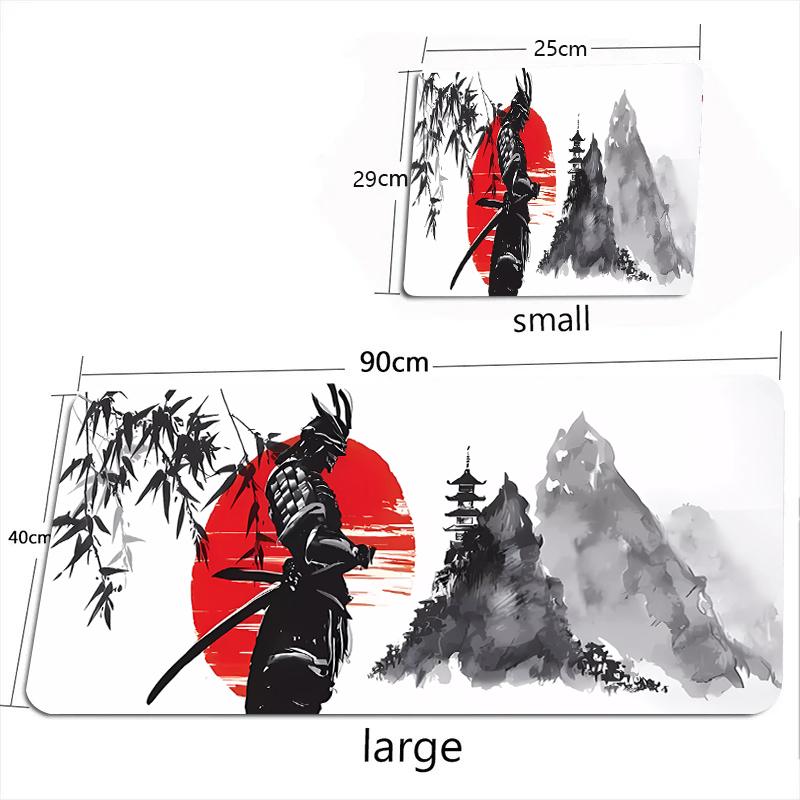Mouse Pad Guerreiro Samurai Mousepad Preto Gamer Acessórios de Computador Teclado Mesa Tapete Empresa Gaming Laptop Mesa Acessório Pc