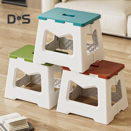 Skládací lavice Multifunkční podnožka Přenosný sedák Plastová stolička s rukojetí pro batolata seniory